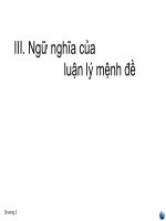 Ngữ nghĩa của luận lý mệnh đề ppt