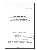 skkn thí điểm ứng dụng phần mềm moodle để xây dựng e-learning tại trường thpt nguyễn hữu cảnh