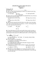 ĐỀ KIỂM TRA CHẤT LƯỢNG GIỮA KỲ II MÔN: VẬT LÝ- Nội dung đề: 451 pptx