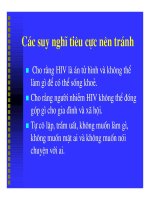 Bài giảng HIV : Sống Tích Cực Cùng HIV part 3 ppsx