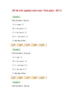 Đề thi trắc nghiệm môn toán: Tích phân - Đề 11 pps