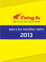 báo cáo thường niên 2013 TƯỜNG AN dầu ăn tốt hiểu món ăn ngon