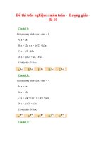 Đề thi trắc nghiệm : môn toán - Lượng giác đề 10 potx