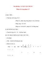 Giáo án lớp 1 môn Toán: Tên Bài Dạy : LUYỆN TẬP CHUNG Phép trừ trong phạm vi 5 pdf