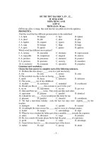 ĐỀ THI THỬ ĐẠI HỌC LẦN 12 Mã đề thi số 001 pps