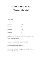 MA HOÀNG THANG (Thương hàn luận) docx