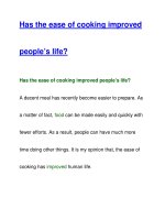 Has the ease of cooking improvedpeople’s life? ppt