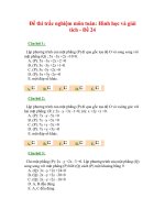 Đề thi trắc nghiệm môn toán: Hình học và giải tích - Đề 24 docx