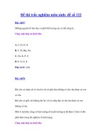 Đề thi trắc nghiệm môn sinh: đề số 122 pptx