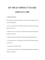 KỸ THUẬT CHỈNH LÝ TÀI LIỆU FONT LƯU TRỮ doc