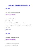 Đề thi trắc nghiệm môn sinh: đề số 39 pps