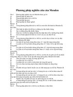 TRẮC NGHIỆM SINH HỌC:Phương pháp nghiên cứu của Menden potx