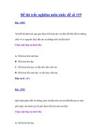 Đề thi trắc nghiệm môn sinh: đề số 119 potx