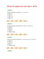 Đề thi trắc nghiệm môn toán: Đại số - Đề 30 doc