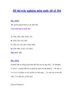 Đề thi trắc nghiệm môn sinh: đề số 104 ppt