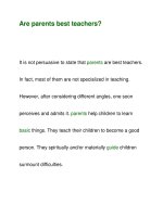 Are parents best teachers? pps