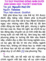 TƯ DUY PHƯƠNG ĐÔNG NHÌN DƯỚI ÁNH SÁNG HỌC THUYẾT EINSTEIN Tác giả: Nguyễn Huệ Chi Phần 1 ppsx