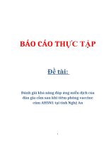 Đề tài: Đánh giá khả năng đáp ứng miễn dịch của đàn gia cầm sau khi tiêm phòng vaccine cúm AH5N1 tại tỉnh Nghệ An potx