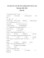 TÀI LIỆU ÔN TẬP THI TỐT NGHIỆP MÔN TIẾNG ANH Năm học 2010- 2011 Part 20 docx