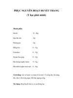 PHỤC NGUYÊN HOẠT HUYẾT THANG (Y học phát minh) pptx