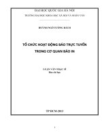 Tổ Chức Hoạt Động Báo Trực Tuyến Trong Cơ Quan Báo In