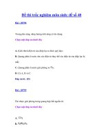 Đề thi trắc nghiệm môn sinh: đề số 40 potx