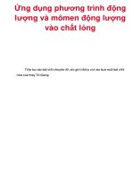 Ứng dụng phương trình động lượng và mômen động lượng vào chất lỏng pdf