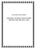 skkn giáo dục vệ sinh và bảo vệ môi trường cho trẻ mẫu giáo