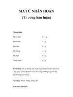 MA TỬ NHÂN HOÀN (Thương hàn luận) ppsx