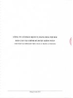 công ty cổ phần dịch vụ hàng hóa nội bài báo cáo tài chính được kiểm toán cho năm tài chính kết thúc ngày 31 tháng 12 năm 2012