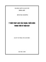 Ý thức pháp luật của thanh, thiếu niên trong thời kỳ hiện nay