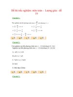 Đề thi trắc nghiệm: môn toán - Lượng giác - đề 19 ppsx