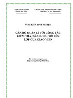 skkn cán bộ quản lí với công tác kiểm tra, đánh giá giờ lên lớp của giáo viên