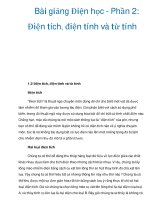 Bài giảng Điện học - Phần 2: Điện tích, điện tính và từ tính pps