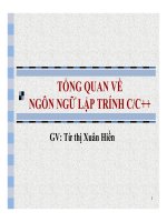 TỔNG QUAN VỀ NGÔN NGỮ LẬP TRÍNH C/C++ pps