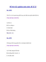 Đề thi trắc nghiệm môn sinh: đề số 22 docx