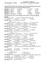 ĐỀ THI THỬ TN THPT 2011 MÔN: TIẾNG ANH 12 - TRƯỜNG THPT LÝ TỰ TRỌNG potx