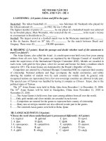 ĐỀ THI HKI NĂM 2011 MÔN: ANH VĂN – ĐỀ 4 pptx