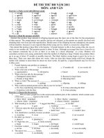 ĐỀ THI THỬ ĐH NĂM 2011 MÔN: ANH VĂN pdf