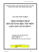 một số biện pháp rèn kỹ năng học tốt môn tập làm văn. trường tiểu học ntqd sông đố