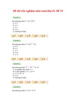 Đề thi trắc nghiệm môn toán:Đại số- Đề 19 pdf