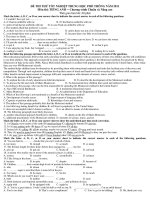 ĐỀ THI THỬ TỐT NGHIỆP TRUNG HỌC PHỔ THÔNG NĂM 2011 Môn thi: TIẾNG ANH pptx