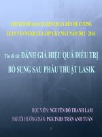 Đề tài đánh giá hiệu quả điều trị bổ sung sau phẫu thuật lasik