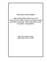skkn một số giải pháp nhằm xác lập, củng cố, duy trì và nâng cao chất lượng ở trường tiểu học theo tinh thần cuộc vận động hai không