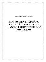 skkn một số biện pháp nâng cao chất lượng soạn giảng ở trường tiểu học phú thạnh
