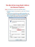 Thủ thuật Windows XP: Xóa địa chỉ lưu trong thanh Address của Internet Explorer.Cách 1: Xóa nhanh tất cả docx