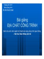 Bài giảng ĐỊA CHẤT CÔNG TRÌNH - Chương 1 doc