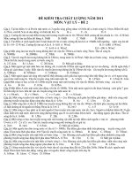 ĐỀ KIỂM TRA CHẤT LƯỢNG NĂM 2011 MÔN: VẬT LÝ – ĐỀ 2 pps