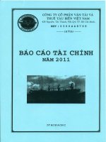 CÔNG TY cổ PHẦN vận tải và THUÊ tàu BIỂN VIỆT NAM báo cáo tài chính năm 2011