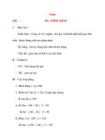 Giáo án lớp 4: Toán ÔN : PHÉP NHÂN pps